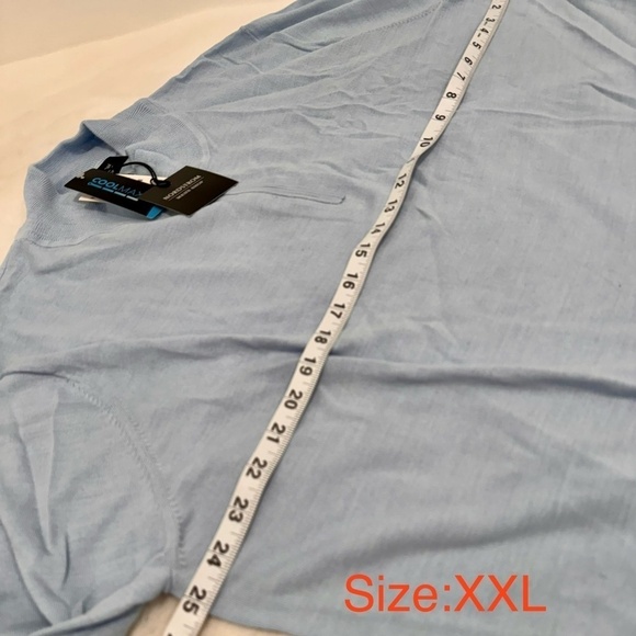 NWT NORDSTROM Men's Shop Tech-Smart CoolMax® 1/4 Zip Sweater Blue Skyway $99.50 - Picture 3 of 13